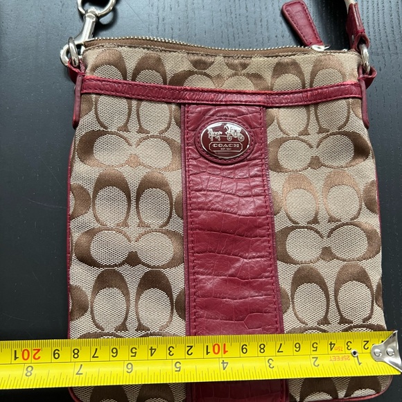 Coach Bags Coach Crossbody Purse Set Of 2 In Tan Logo Print With